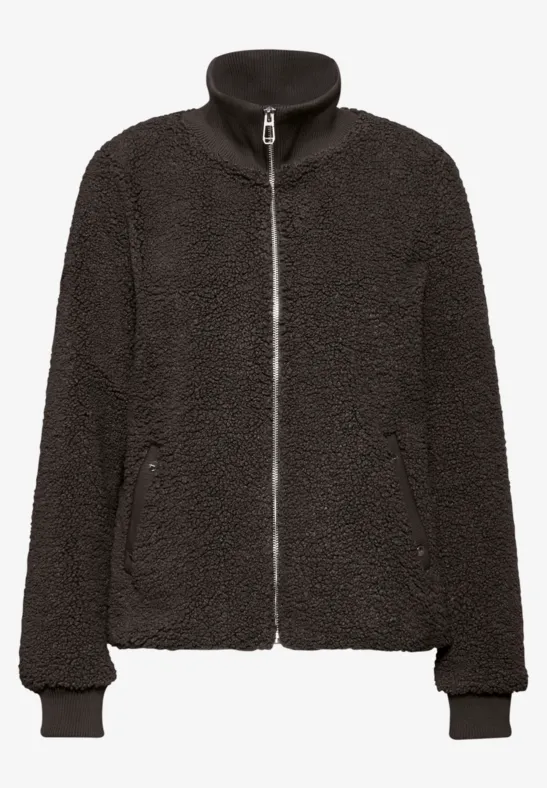 Teddy-Jacke mit Details rustic brown