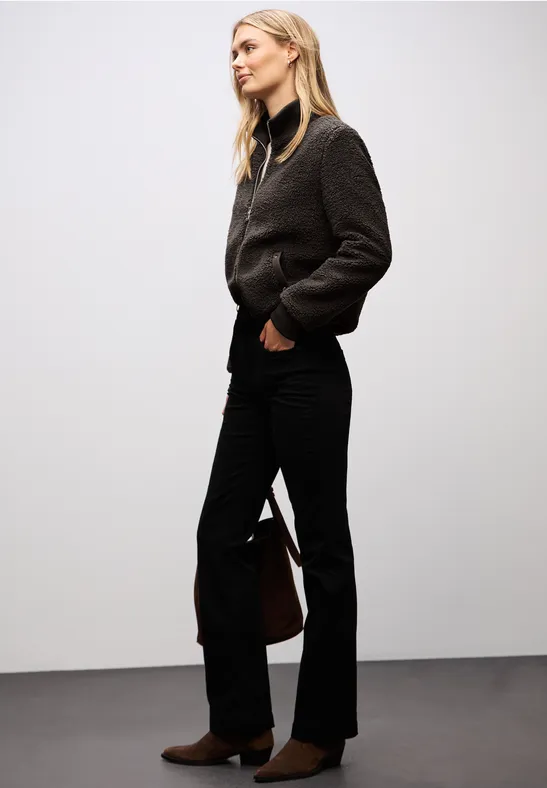 Teddy-Jacke mit Details rustic brown