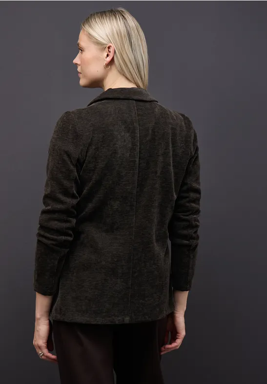 Chenille Cord-Blazer darkest brown