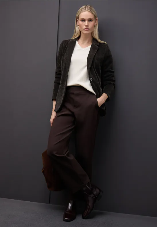 Chenille Cord-Blazer darkest brown