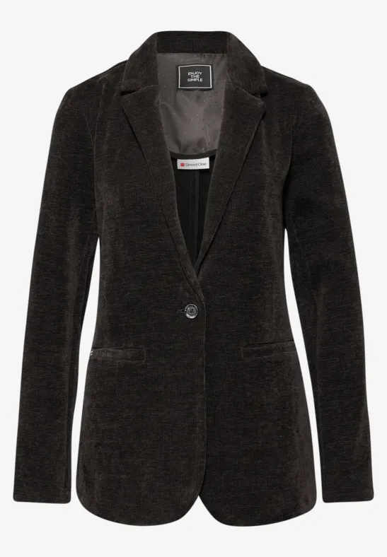 Chenille Cord-Blazer darkest brown