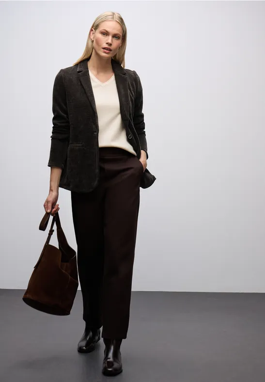 Chenille Cord-Blazer darkest brown
