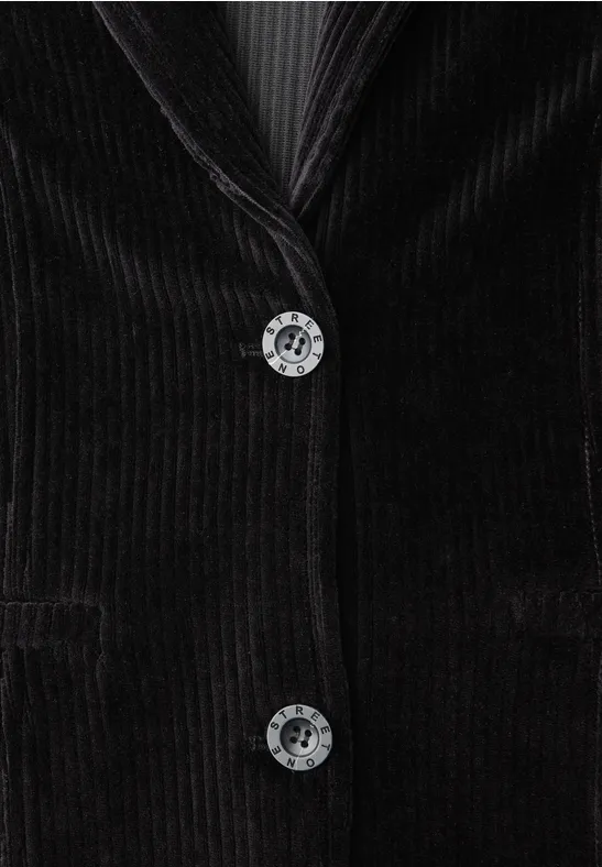 Zachte corduroy blazer Black