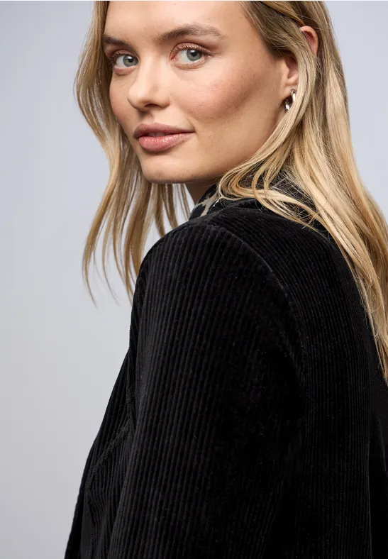 Zachte corduroy blazer Black