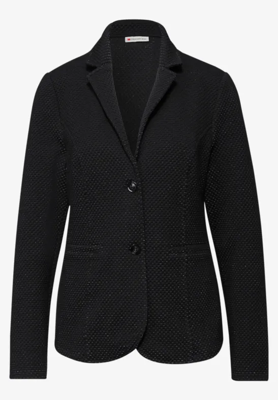 Glinsterende jacquard blazer Black