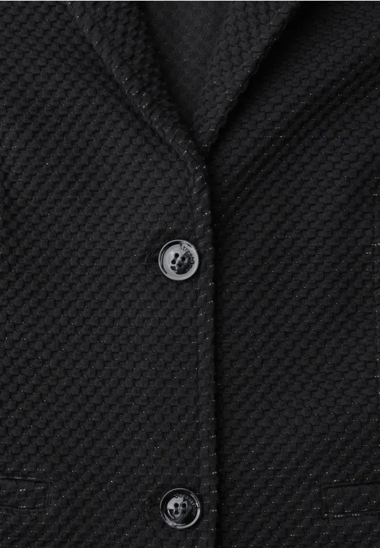 Glinsterende jacquard blazer Black