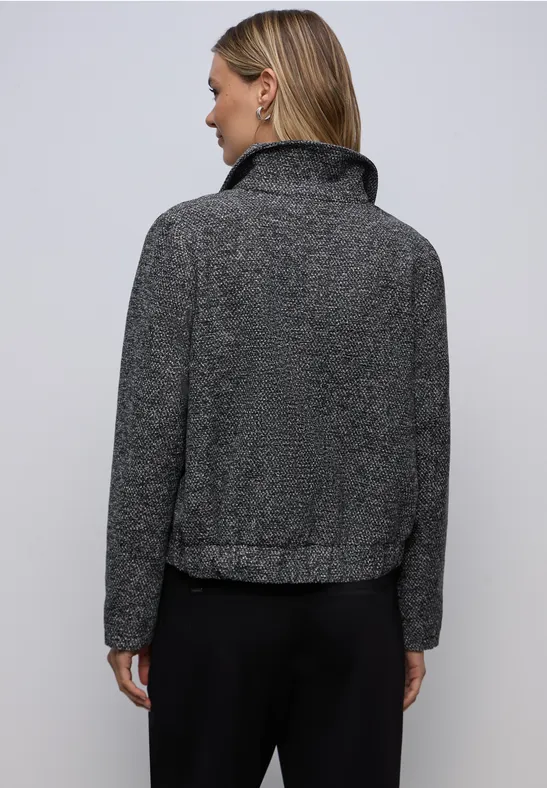 Melierte Jacke Black