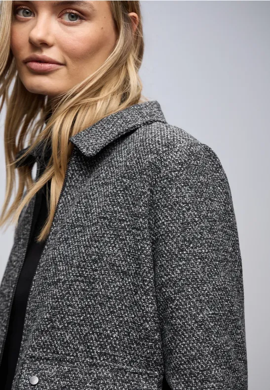 Melierte Jacke Black