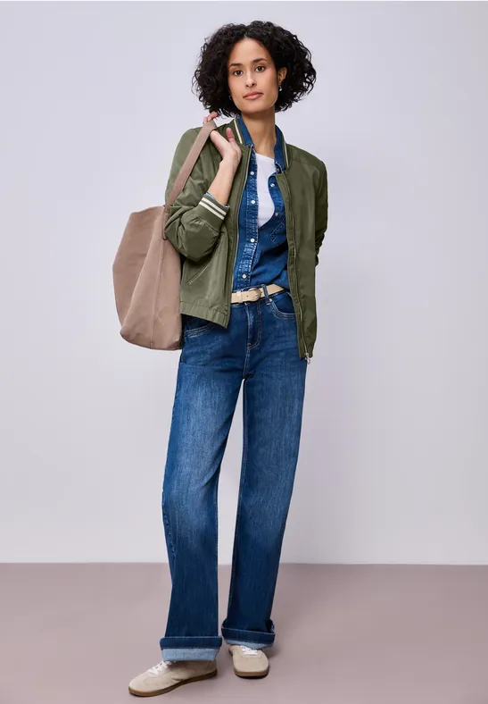 Blouson court Dark Vetiver Green