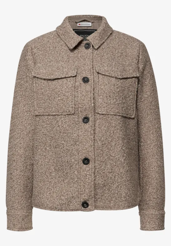 Overshirt in Wolloptik light terra mocha mel.