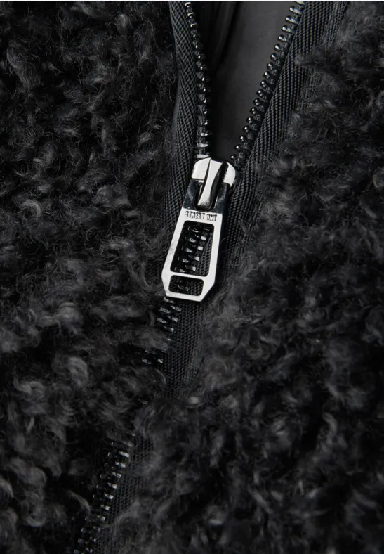 Blouson en fausse fourrure gravel grey