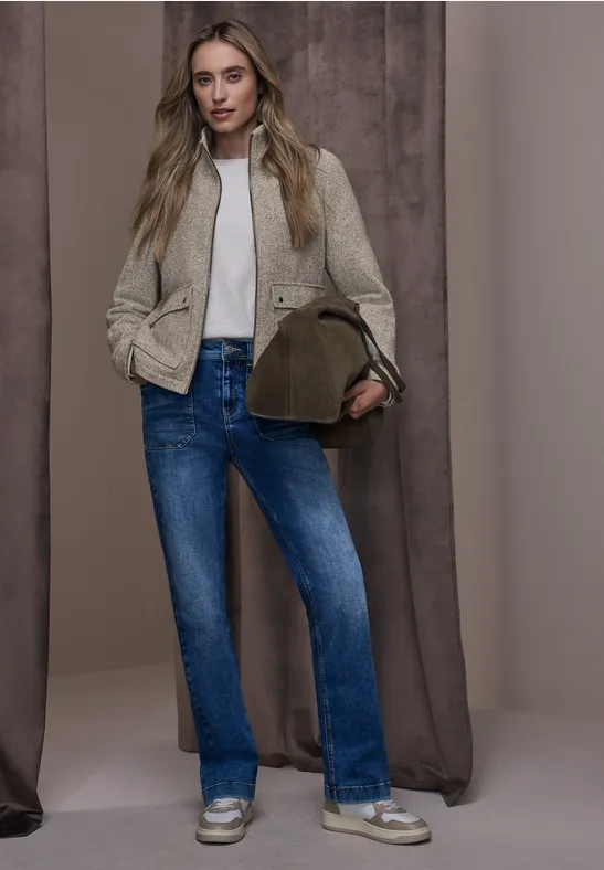 Veste avec col montant light terra mocha mel.