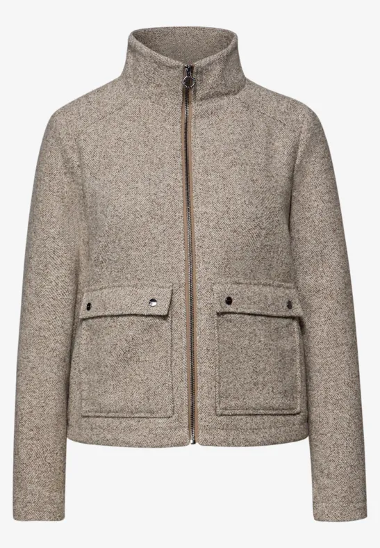 Veste avec col montant light terra mocha mel.