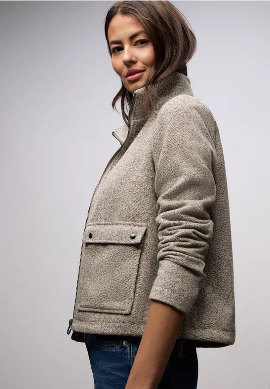 Veste avec col montant light terra mocha mel.