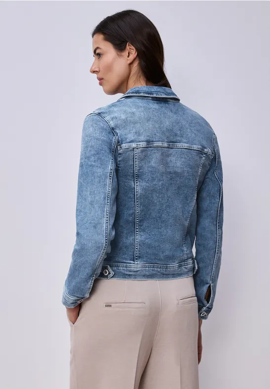 Jeansjacke mit Brusttaschen und Knöpfen Medium Blue Wash