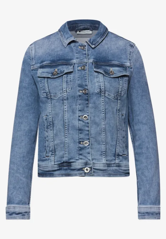 Jeansjacke mit Brusttaschen und Knöpfen Medium Blue Wash