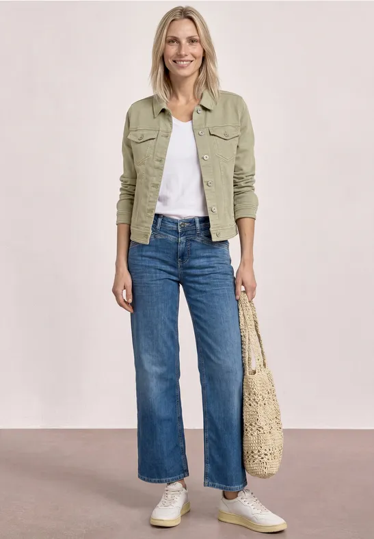 Jeansjacke im Colored-Denim-Look Olive Washed