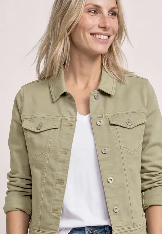 Jeansjacke im Colored-Denim-Look Olive Washed