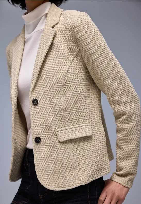 Strukturblazer cotton beige