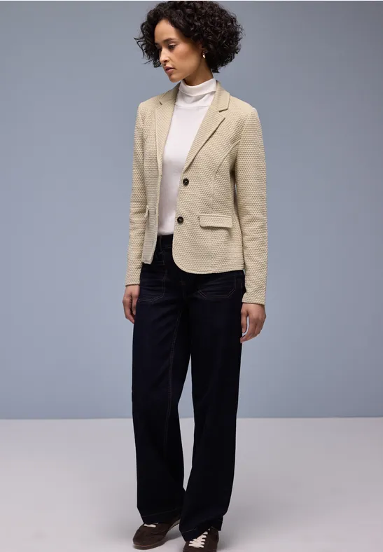 Strukturblazer cotton beige