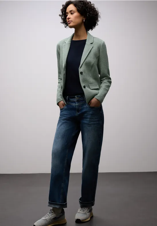 Blazer met structuur dark mint green