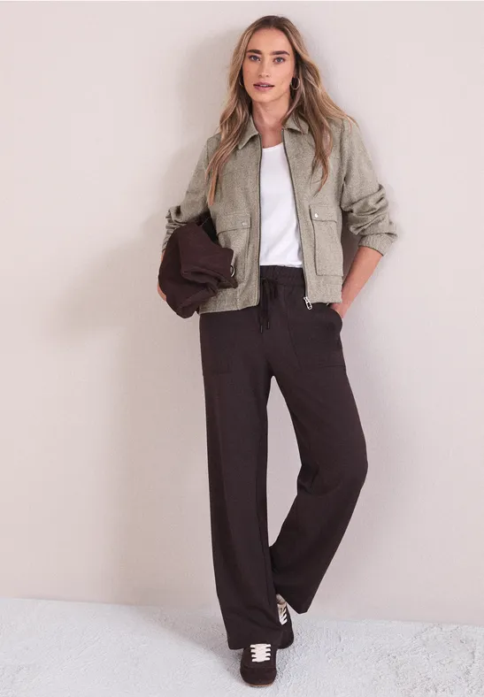 Herringbone Blouson light terra mocha mel.