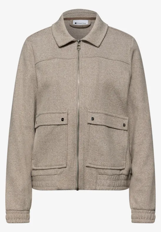 Herringbone Blouson light terra mocha mel.