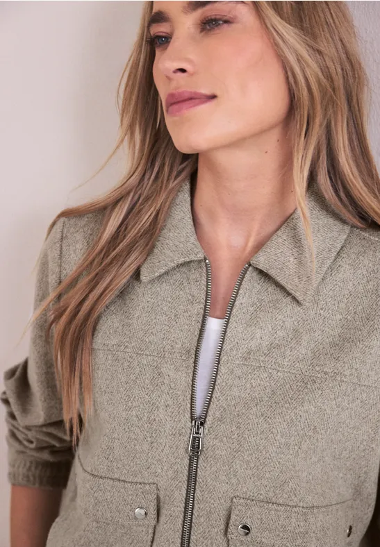 Herringbone Blouson light terra mocha mel.