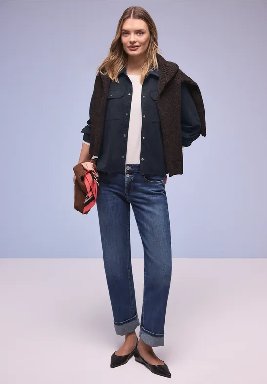 Kurzes Overshirt shadowed navy