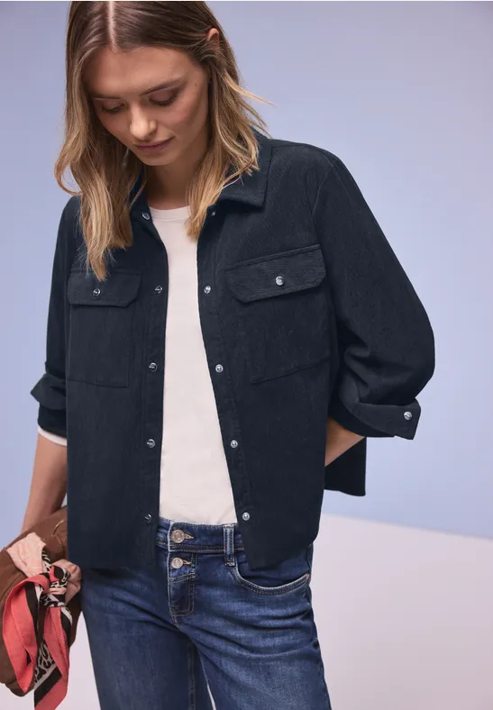 Kurzes Overshirt shadowed navy