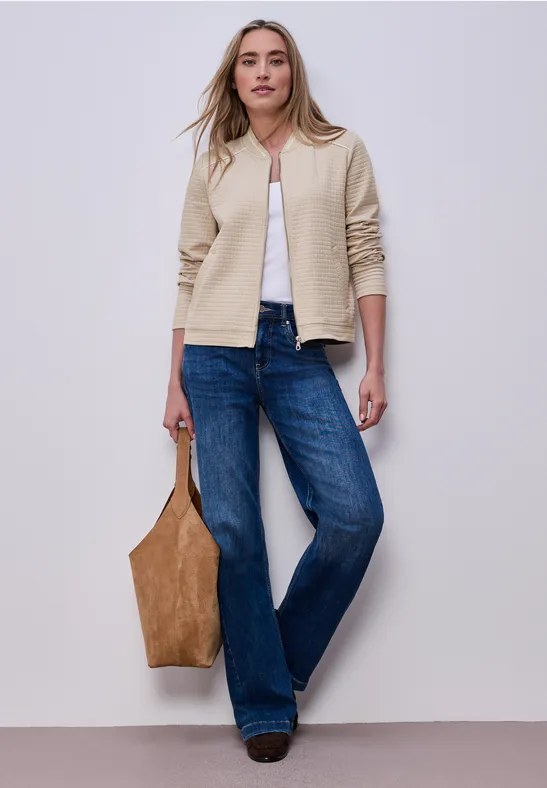 Strukturblouson cotton beige