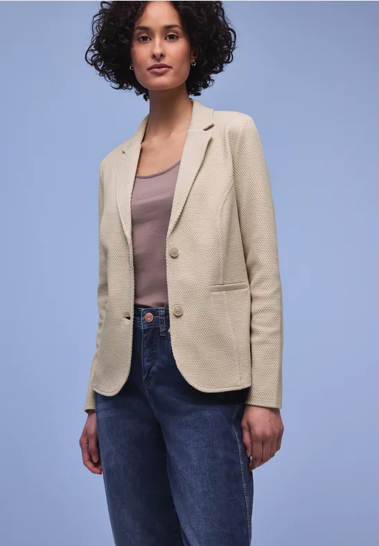 Basis blazer cotton beige