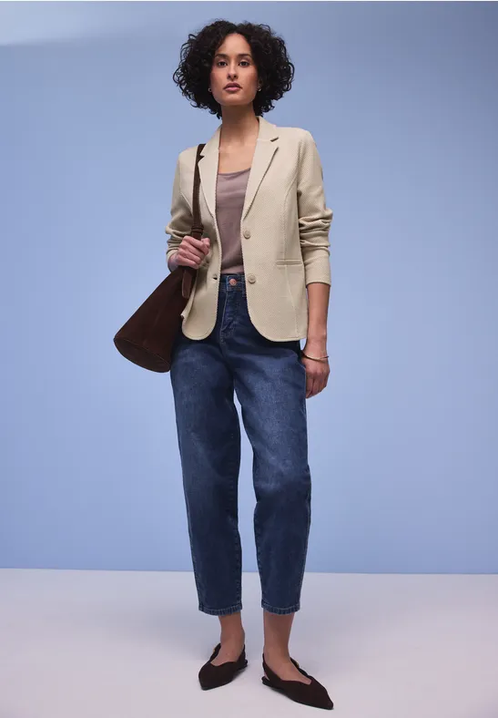 Basis blazer cotton beige