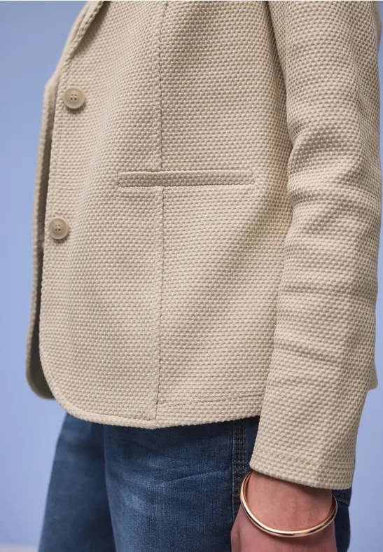 Basis blazer cotton beige