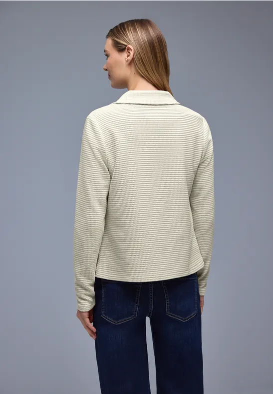 Gestreifter Strukturblazer soft beige