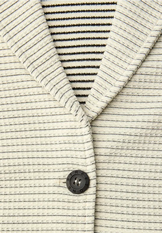 Gestreifter Strukturblazer soft beige