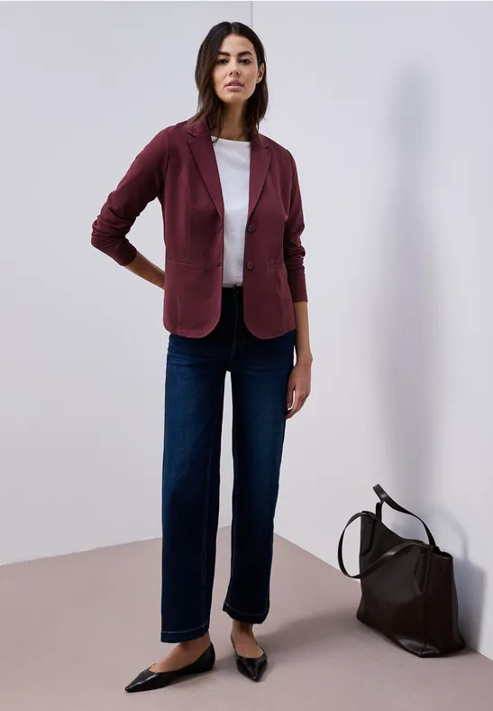Basic Jersey Blazer truffle red