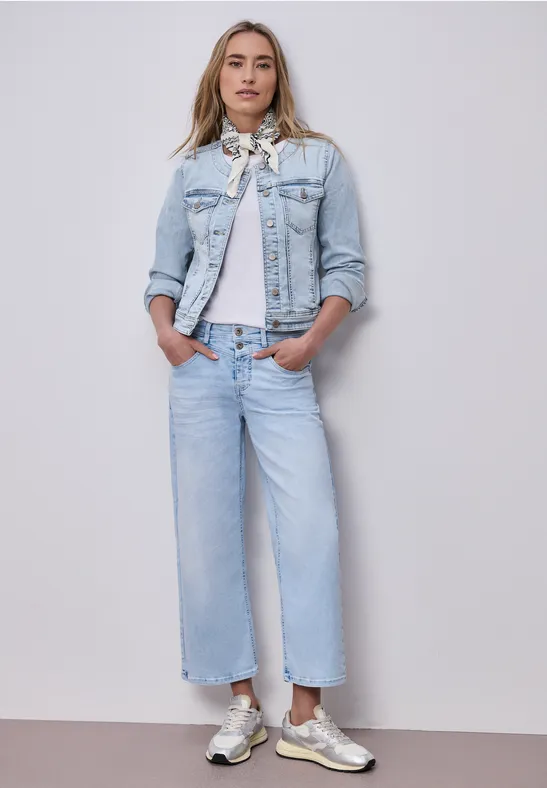 Veste en jean avec poches poitrine et boutons Light blue washed