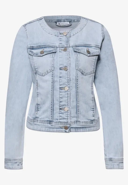 Veste en jean avec poches poitrine et boutons Light blue washed