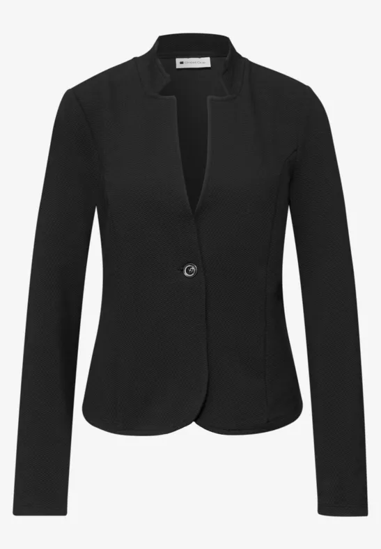 Jersey Blazer mit Struktur Black