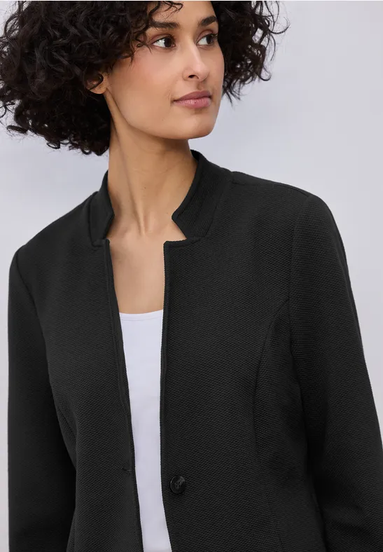 Jersey Blazer mit Struktur Black