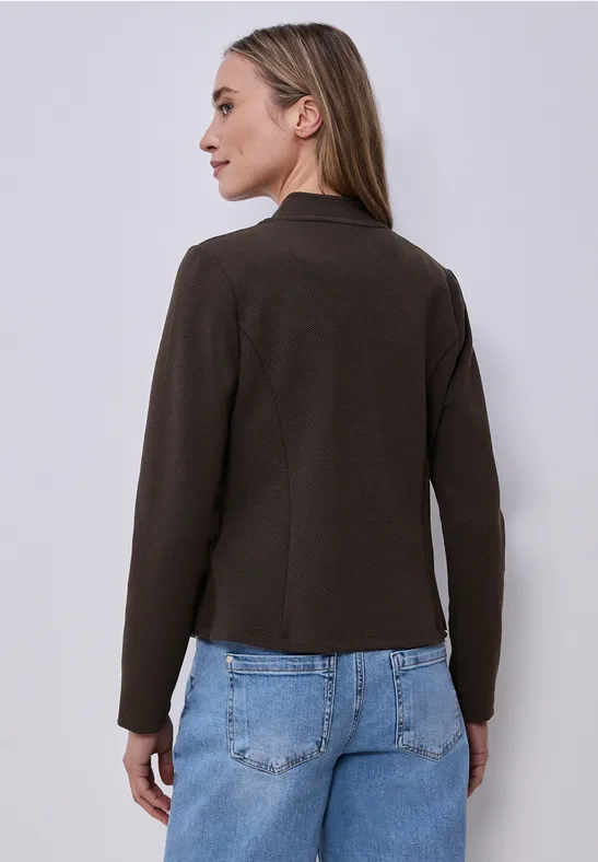Blazer aus Jersey mit Struktur espresso brown