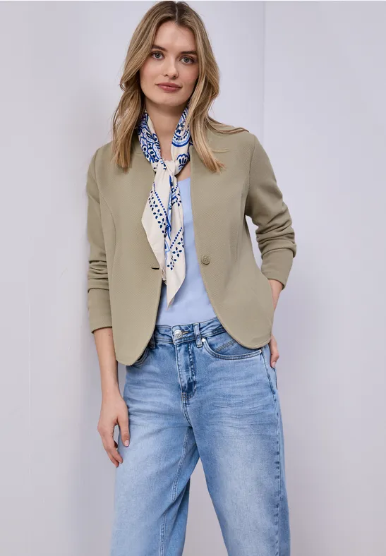 Blazer aus Jersey mit Struktur timeless beige