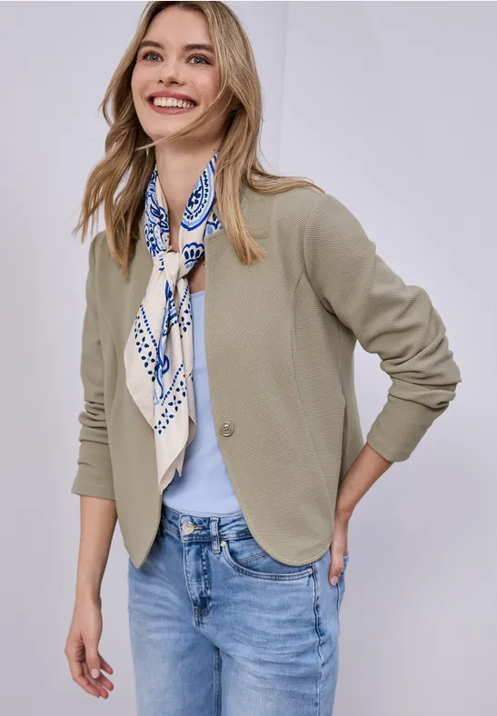 Blazer aus Jersey mit Struktur timeless beige