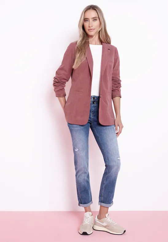 Blazer im langen Schnitt mit Struktur burnt blush