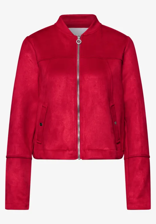 Blouson court salsa red