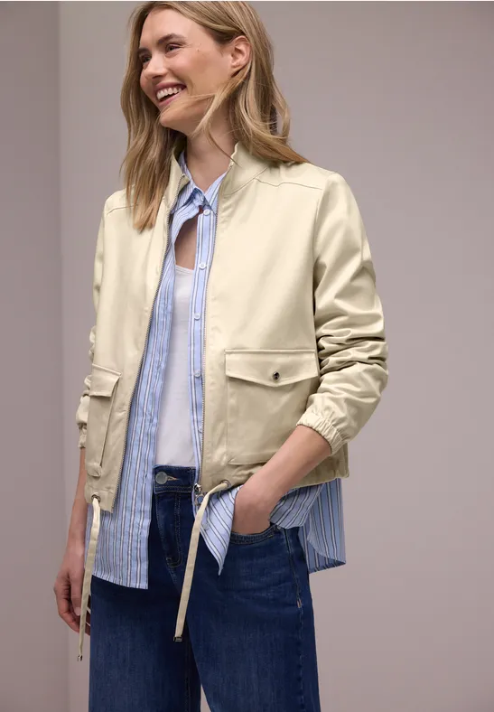 Veste avec cordon de serrage smoke beige