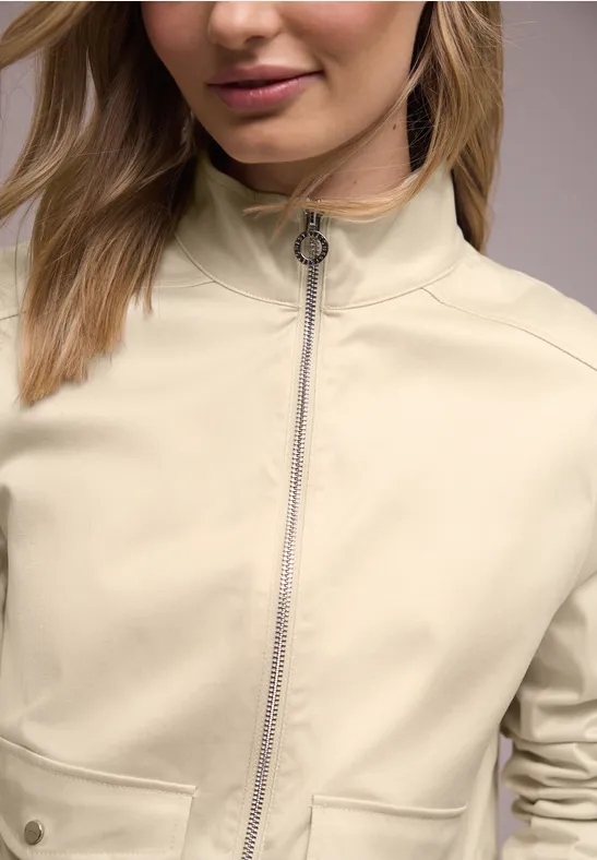 Veste avec cordon de serrage smoke beige