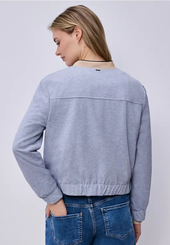 Blouson im Melange-Look mit Zipper country blue mel.