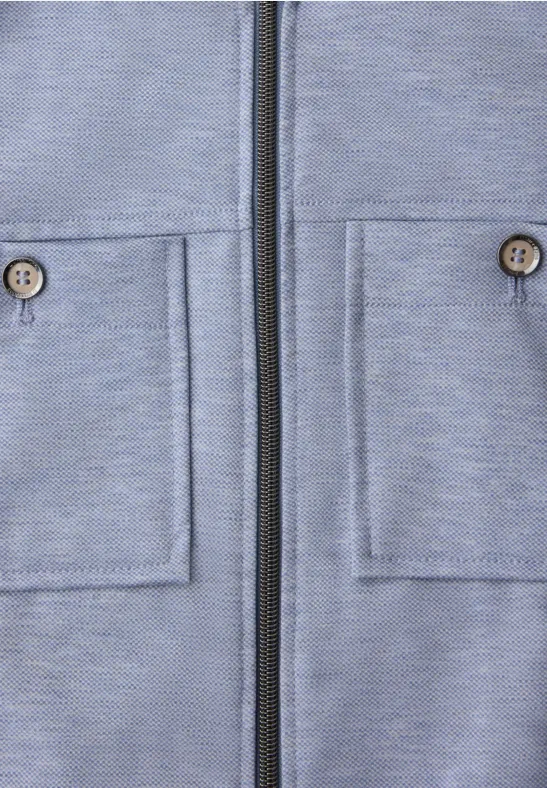 Blouson im Melange-Look mit Zipper country blue mel.